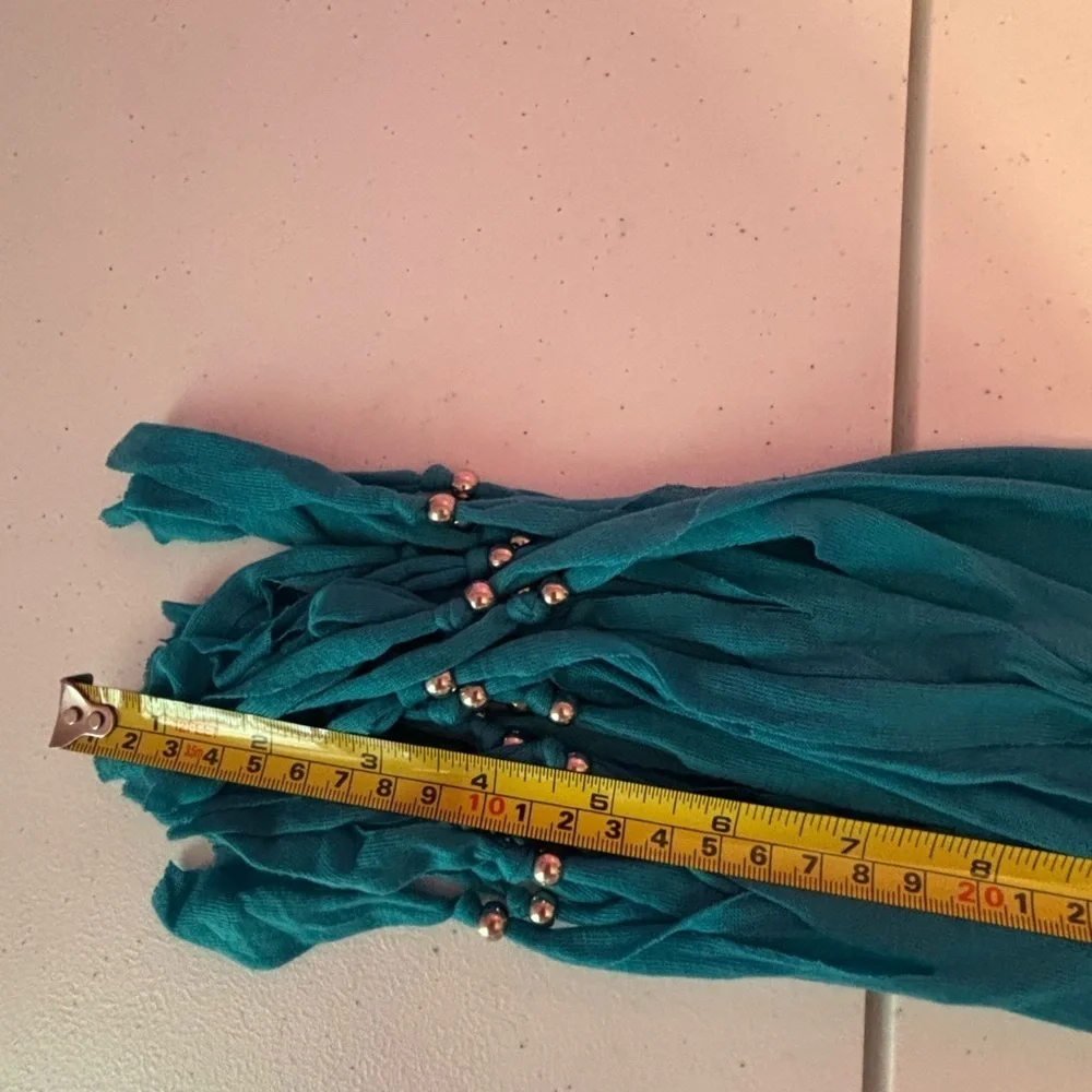Turquoise Scarf with Pendant - Picture 3 of 5